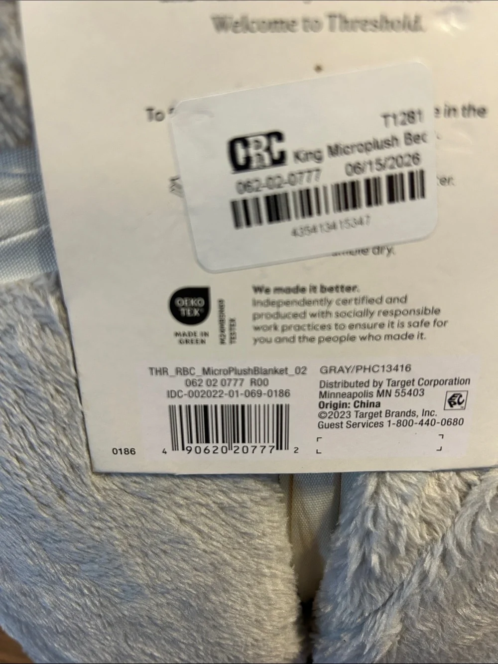 Threshold Plush Microplush Blanket - Light Gray